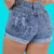 Short Jeans Feminino Cintura Alto Destroyed Barra Dobrada na internet