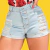 Short Jeans Feminino Cintura Alta com Detalhes Destroyed - comprar online
