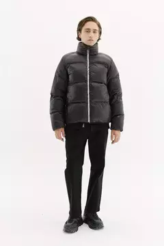 Campera Print Puffer Negro - comprar online