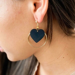 ARETE LARGO CON ACCESORIO NEGRO BLL113