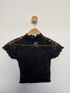 Cropped de renda preto e bojo