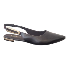 SLINGBACK BEBECE PRETO/OURO - Gracinha Shoes