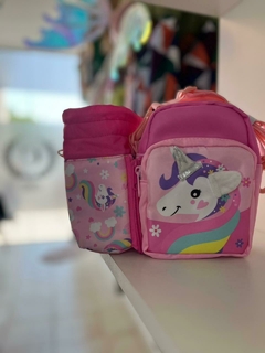 LUNCHERA + BOTELLA + TUPPER KAWAII UNICORNIO