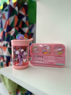 LUNCHERA + BOTELLA + TUPPER KAWAII UNICORNIO - comprar online