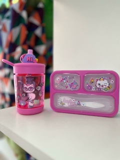 SET LUNCHERA + BOTELLA + TUPPER KAWAII GATITO - comprar online