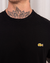 Camiseta Lacoste básica "prata e gold" preta