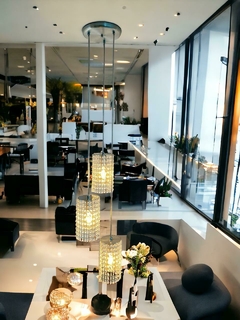 Lustre pendente triplo em cristal acrílico (COD. RLX122)