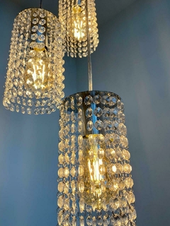 Lustre pendente triplo em cristal acrílico (COD. RLX122) - loja online