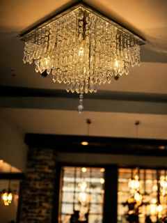 Lustre De Cristal Acrílico - 40x40 (COD. RLX102B) - Relux Iluminação