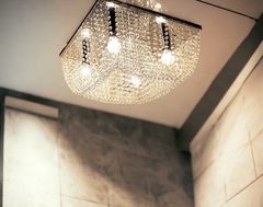 Lustre de Cristal Acrílico Arqueado - 50x50 (COD. RLX052) - Relux Iluminação