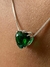 Conjunto Coração Verde Prata 925 - comprar online