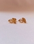 Brinco Pequeno Folha Folheado Em Ouro 18k