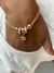 Pulseira Berloque Coração Semijoia antialérgica Folheado Em Ouro 18k