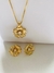 Conjunto Flor Folheado Em Ouro 18k - comprar online