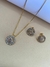 Conjunto Cravejado Folheado Em Ouro 18k