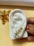 Trio De Brincos Estrela Folheado Em Ouro 18k