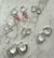 Argollitas con dije de Corazón Cristal en Acero con baño de Plata - comprar online