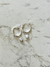 Argollitas con dije de Corazón Cristal en Acero con baño de Plata
