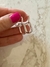 2X1 Aro Rectangular con y sin brillos en Acero con baño de Plata - comprar online