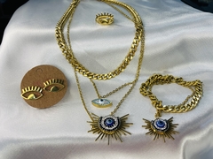 Set collar layer, pulsera, anillo, aretes de Ojo en internet