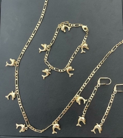 SET DE COLLAR, PULSERA Y ARETES DE DELFIN en internet