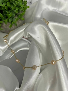 COLLAR DE PERLAS ROSA PALO