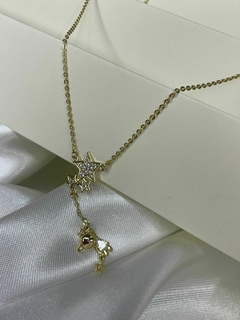 CADENA CON DIJE DE OSITO Y ESTRELLAS