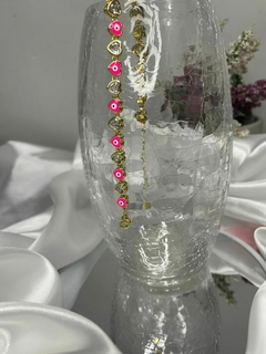 PULSERA DE CORAZONES OJO TURCO. en internet