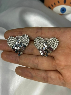 Aretes de corazón plata. en internet