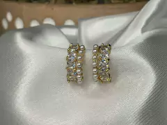 ARRACADAS CON PERLAS BLANCAS - comprar en línea