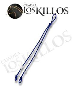 RIENDA DE NYLON COLOR AZUL CON DETALLES COLOR BLANCO