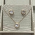 Conjunto Angel Coração Dourado com Zircônia