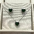 Conjunto Angel Coração Prata com Verde