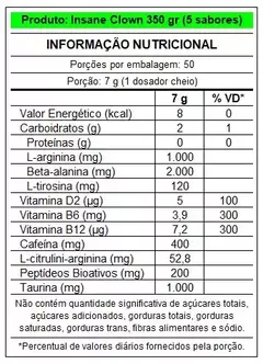 Pré Treino Insane Clown 350g - Demons Lab - comprar online