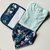 CONJUNTO- BODY MANGA CORTA, BABERO Y BABITA - VERDE AGUA RAYAS Y NORDICO AZUL - comprar online