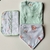 CONJUNTO- BODY MANGA CORTA, BABERO Y BABITA - VERDE AGUA Y CASTILLITOS - comprar online