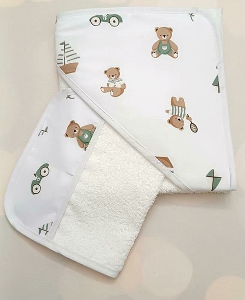 JUEGO DE TOALLON, BANDANA Y BABITA- Ositos y veleros