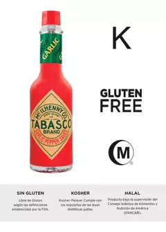 SALSA GARLIC PEPPER SAUCE X 60 ML - TABASCO en internet