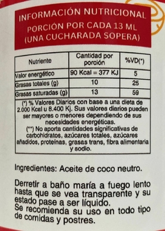 ACEITE DE COCO ORGANICO NEUTRO X 1 LT - MK ORGANIC - comprar online