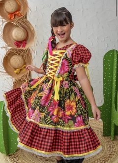 VESTIDO CATARINA FLORAL PRETO - comprar online
