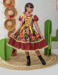 VESTIDO CATARINA FLORAL PRETO na internet