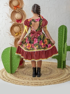VESTIDO CATARINA FLORAL PRETO - loja online