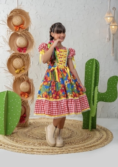 VESTIDO CATARINA FLORAL AZUL - Amorela Moda Infantil