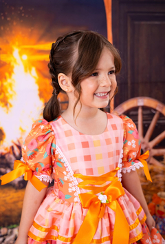 VESTIDO MAJU LARANJA - Amorela Moda Infantil