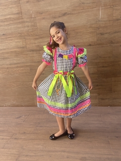 VESTIDO MELINDA XADREZ PRETO - Amorela Moda Infantil