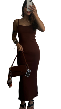 VESTIDO BÁSICO CANELADO - comprar online
