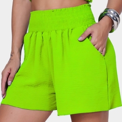 Conjunto Crepe Duna Cropped e Shorts Tendência Verão - Mallinus