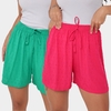 Kit 2 Shorts Feminino Pipoquinha com Cordão