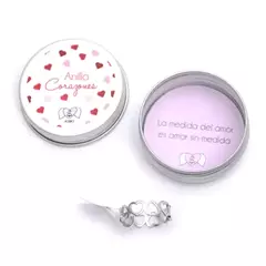 Anillo Acero Corazones