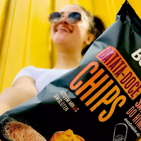 Chips de Batata-Doce Sem Glúten Belive temperados com Sal Rosa do Himalaia 50g